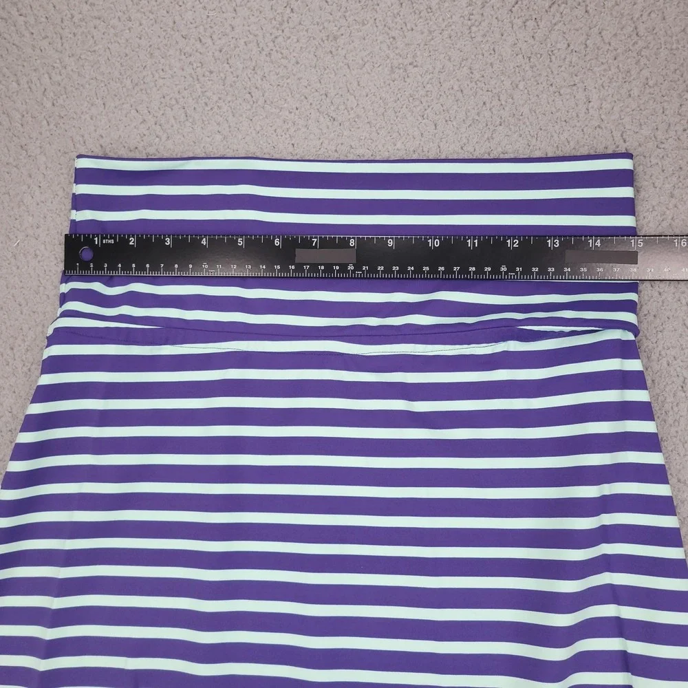 ELLIE KAI Skirt Womens Size 4 Mini Foldover Purple and Mint Stripe Activewear